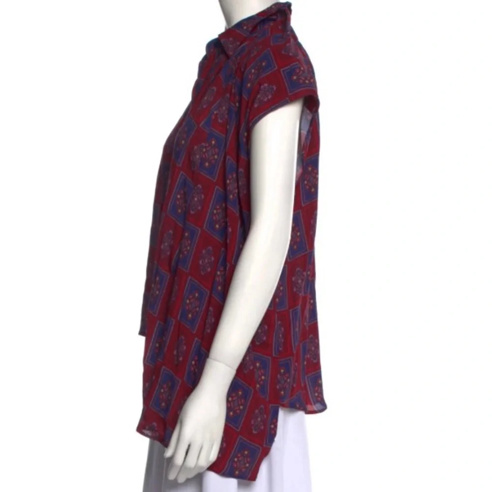 Balenciaga 2019 Convertible Paisley Asymmetrical Button-Up size FR 36 US 4 NWT - Picture 2 of 16